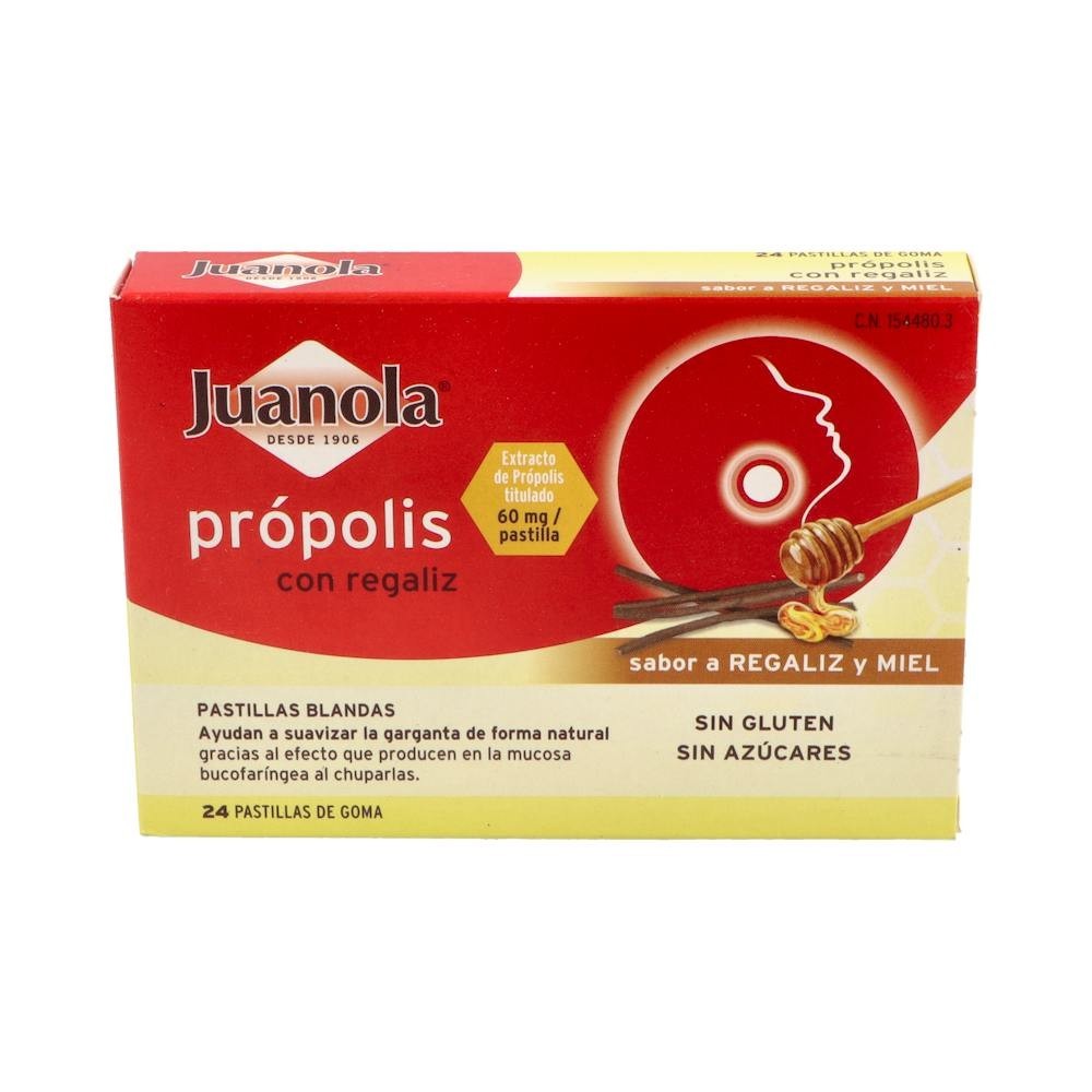 Juanola própolis con miel sabor regaliz 24uds