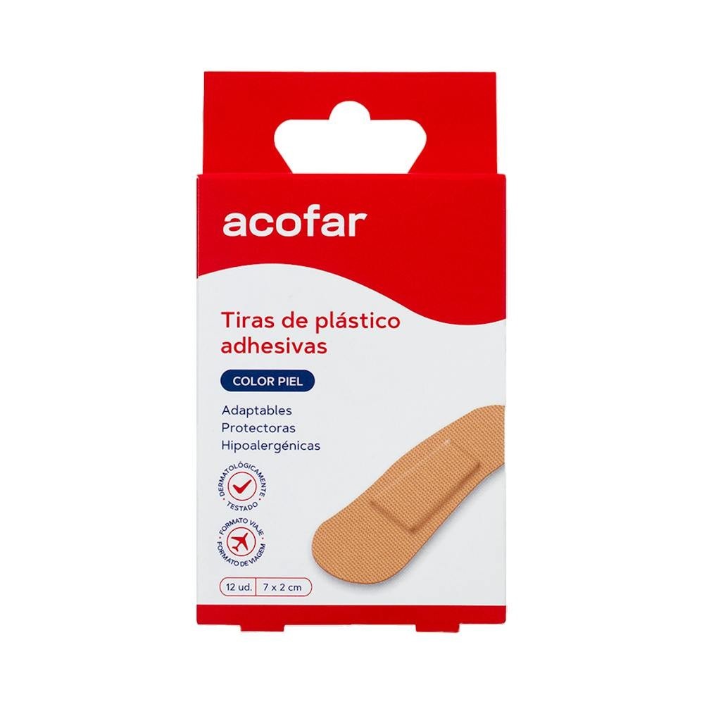 Acofar apósito adhesivo plástico viaje 12 tiras
