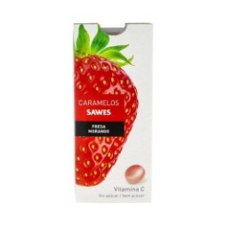 Sawes Caramelos balsámicos sin azúcar sabor Fresa con Vitamina C en blister 22g