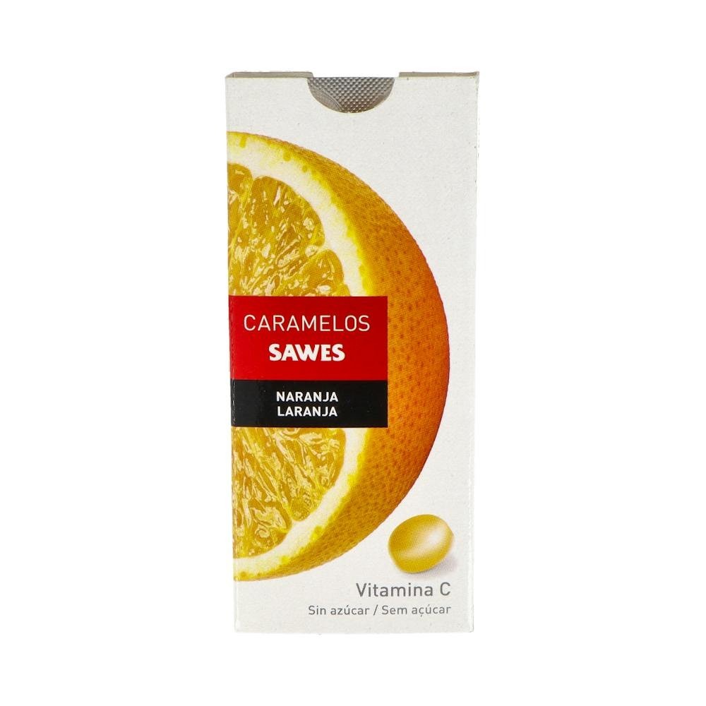 Sawes Caramelos balsámicos sin azúcar sabor Naranja con Vitamina C en blister 22g
