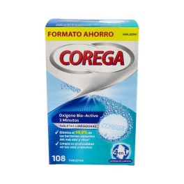 Corega Oxígeno Bio Activo 3 Minutos 108 tabletas limpiadoras