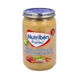 Nutribén Potitos Sin Almidones Menestra de verduras con jamón y ternera +6m 235g