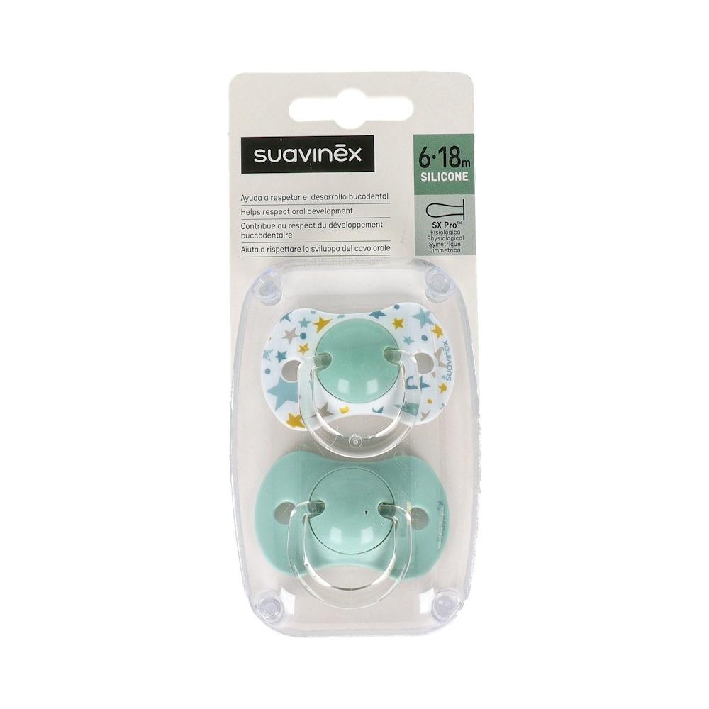 Suavinex Chupete Prints Fisiológico Silicona SX Pro 6-18m 2uds