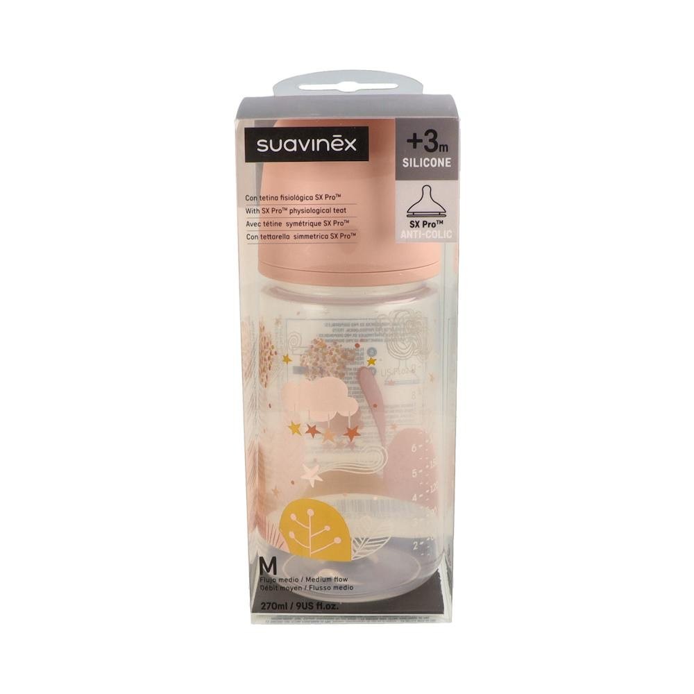 Suavinex Biberón Prints Fisiológico Sx Pro Silicona Medio +0M 270ml 1ud