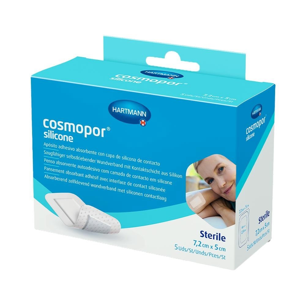 Cosmopor Silicona Apósito Esteril 7,2x5cm 5uds