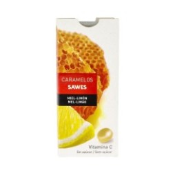 Sawes Caramelos balsámicos sin azúcar sabor Miel Limón con Vitamina C en blister 22g