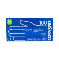 Corysan guantes látex talla grande 100uds