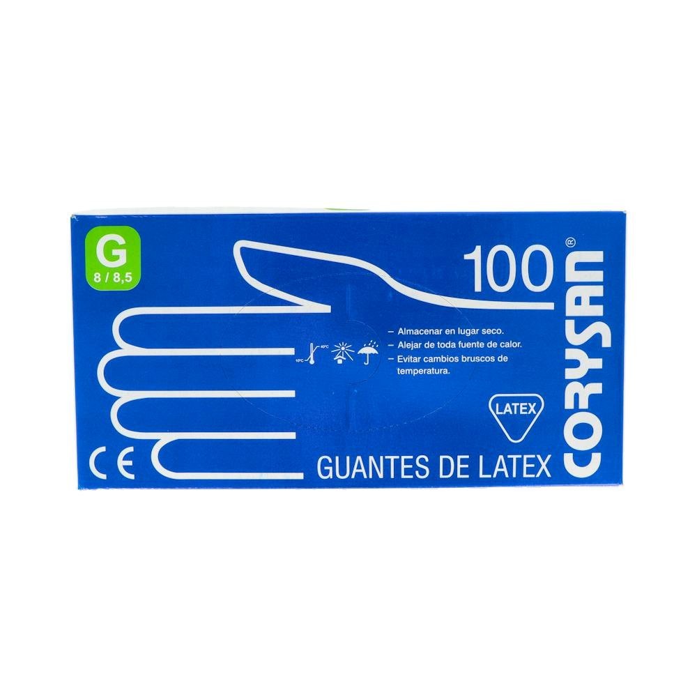 Corysan guantes látex talla grande 100uds