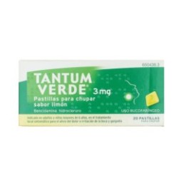 TANTUM VERDE 3 MG 20 PASTILLAS PARA CHUPAR LIMON