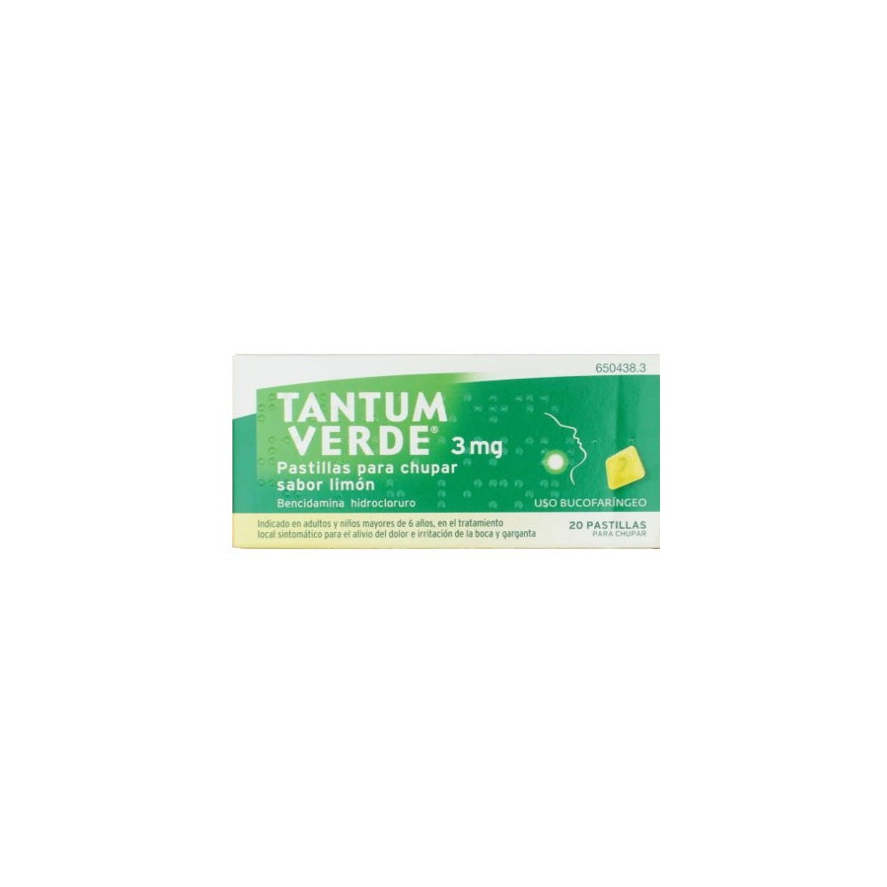 TANTUM VERDE 3 MG 20 PASTILLAS PARA CHUPAR LIMON