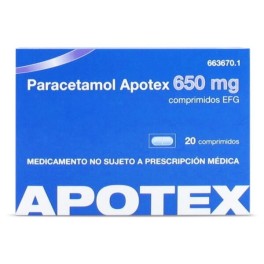 PARACETAMOL APOTEX 650MG, 20 COMPRIMIDOS EFG