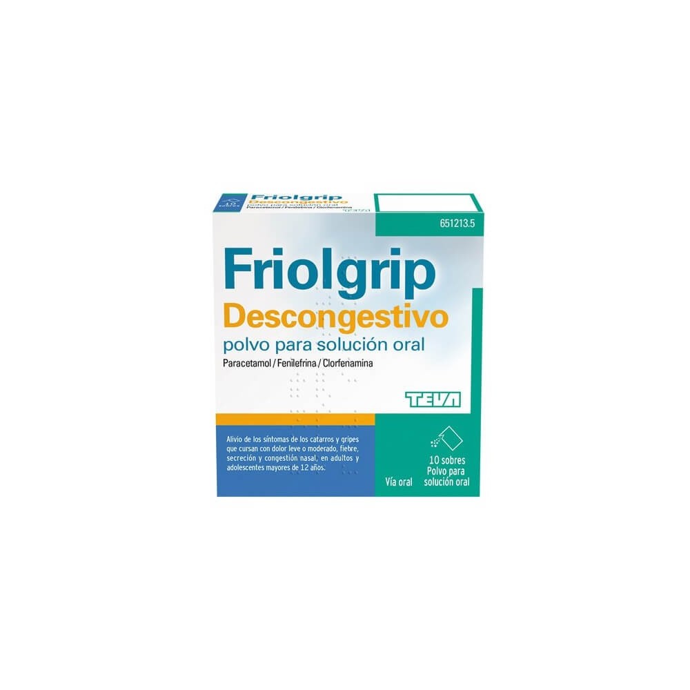FRIOLGRIP DESCONGESTIVO POLVO PARA SOLUCIÓN ORAL, 10 SOBRES