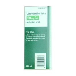 CARBOCISTEINA TEVA 50 MG/ML SOLUCION ORAL 200 ML