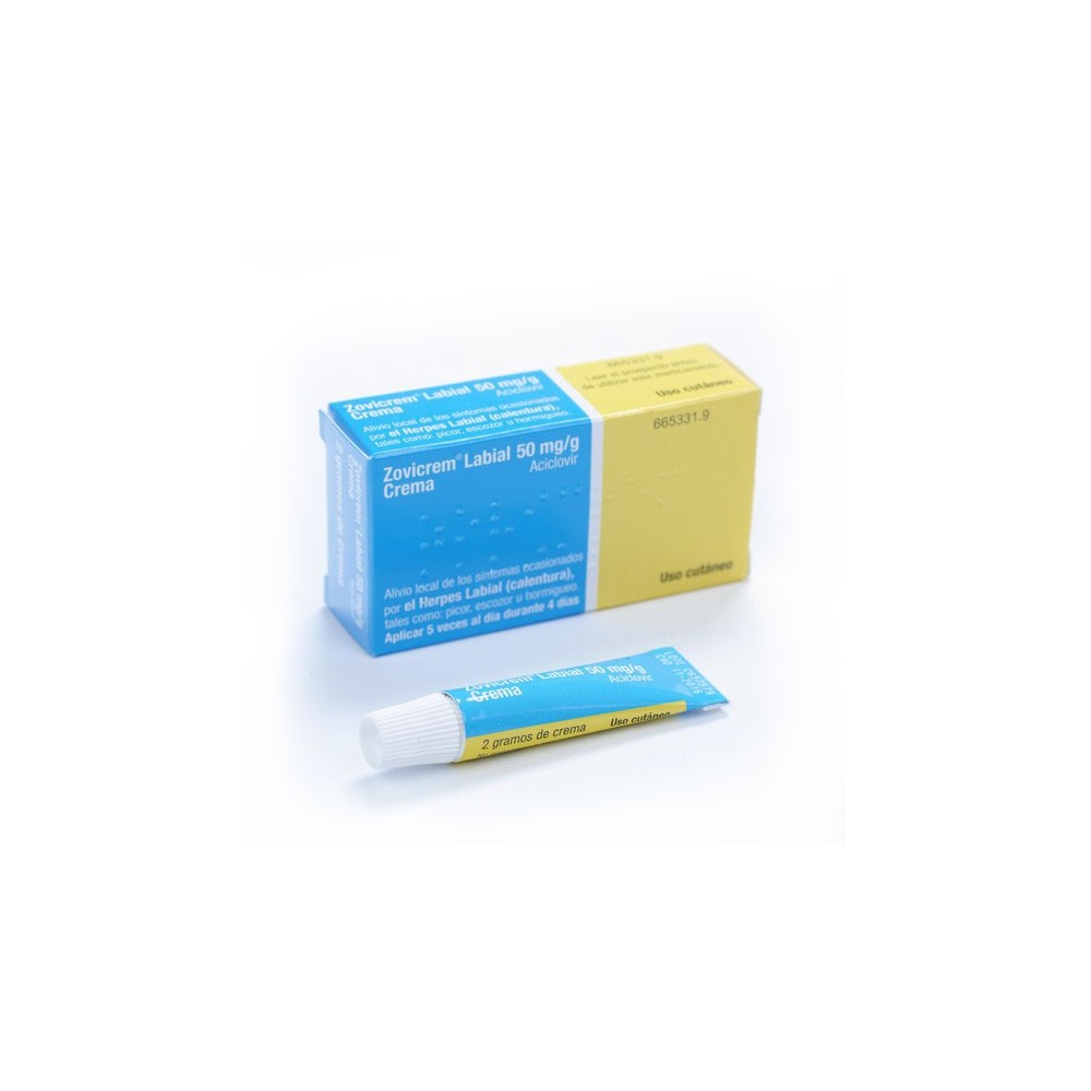 ZOVICREM LABIAL 50 MG/G CREMA 2 G TUBO