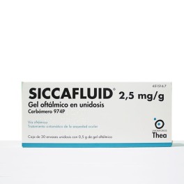 SICCAFLUID 2,5MG/G GEL OFTALMICO, 30 ENVASES UNIDOSIS DE 0,5G