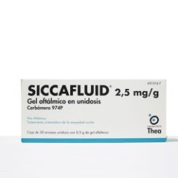 SICCAFLUID 2,5MG/G GEL OFTALMICO, 30 ENVASES UNIDOSIS DE 0,5G