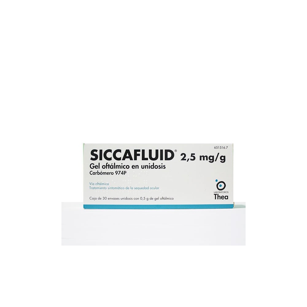 SICCAFLUID 2,5MG/G GEL OFTALMICO, 30 ENVASES UNIDOSIS DE 0,5G