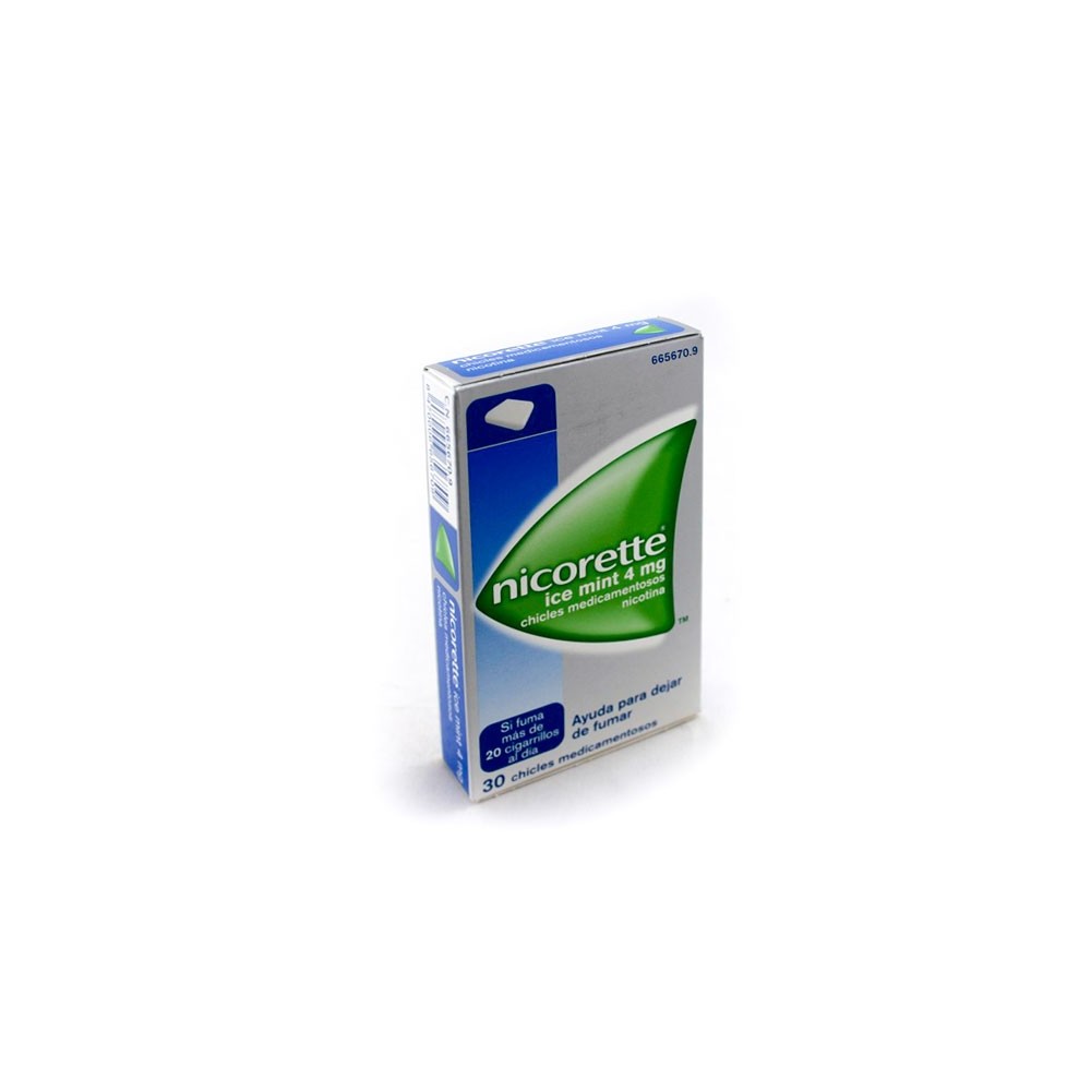 NICORETTE ICE MINT 4MG, 30 CHICLES MEDICAMENTOSOS