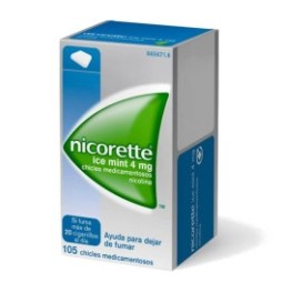 NICORETTE ICE MINT 4MG, 105 CHICLES MEDICAMENTOSOS