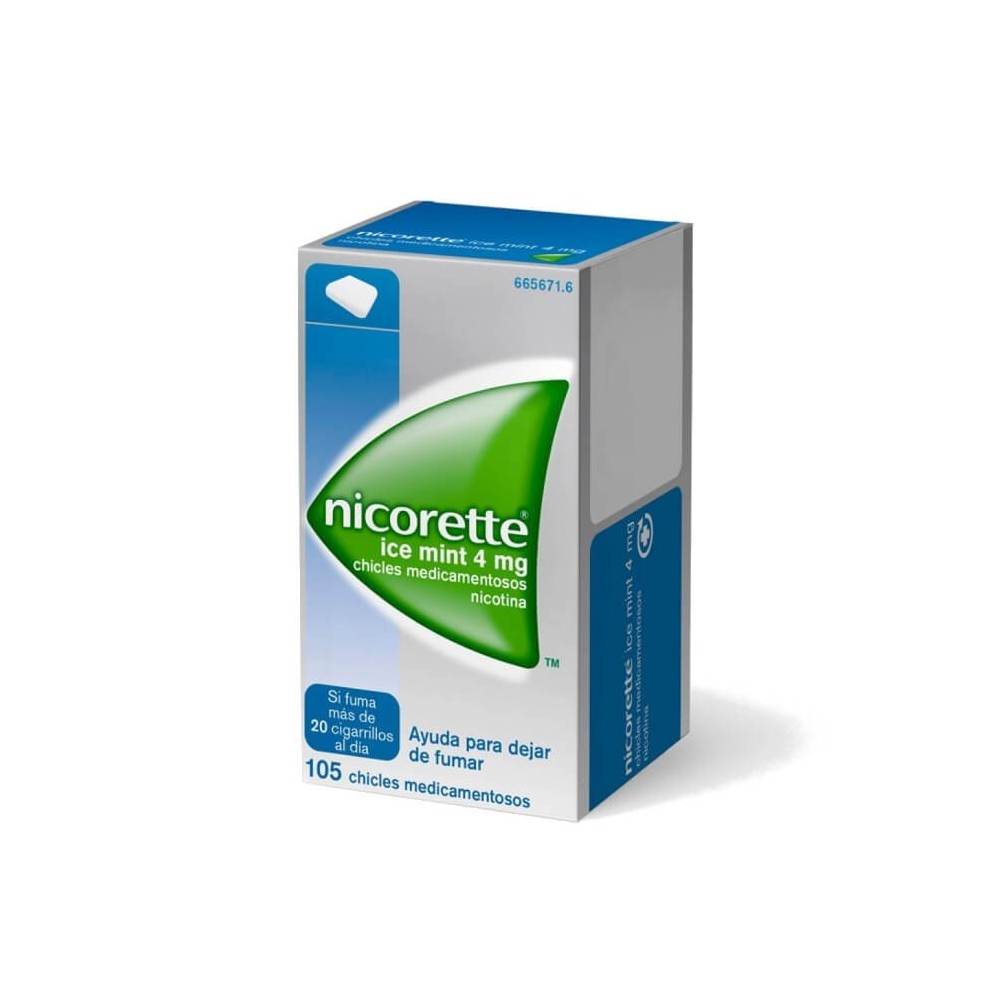 NICORETTE ICE MINT 4MG, 105 CHICLES MEDICAMENTOSOS
