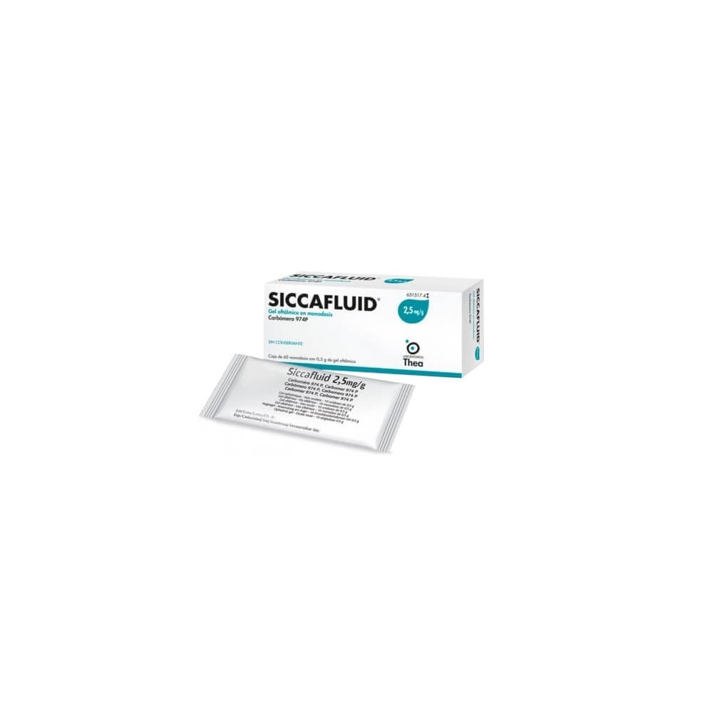 SICCAFLUID 2,5MG/G GEL OFTALMICO, 60 ENVASES UNIDOSIS DE 0,5G