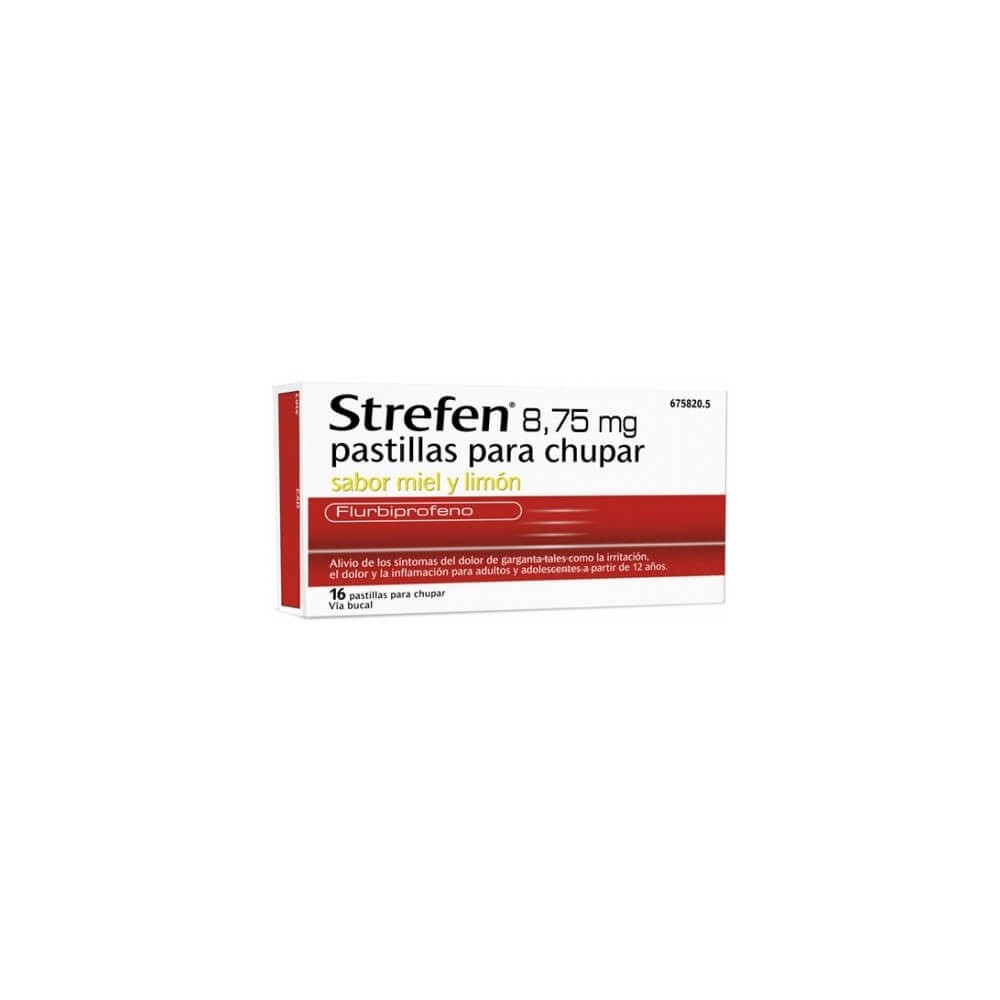 STREFEN 8,75MG - 16 PASTILLAS PARA CHUPAR SABOR MIEL Y LIMÓN
