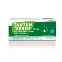 TANTUM VERDE 3 MG 20 PASTILLAS PARA CHUPAR EUCAL