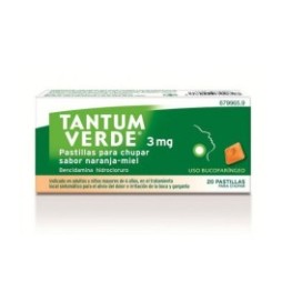 TANTUM VERDE 3 MG 20 PASTILLAS PARA CHUPAR NARAN
