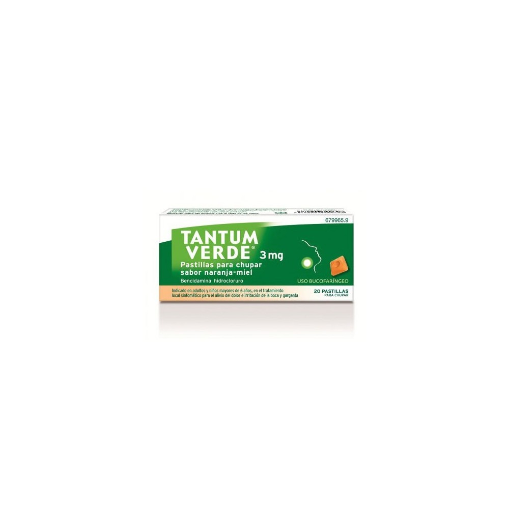TANTUM VERDE 3 MG 20 PASTILLAS PARA CHUPAR NARAN