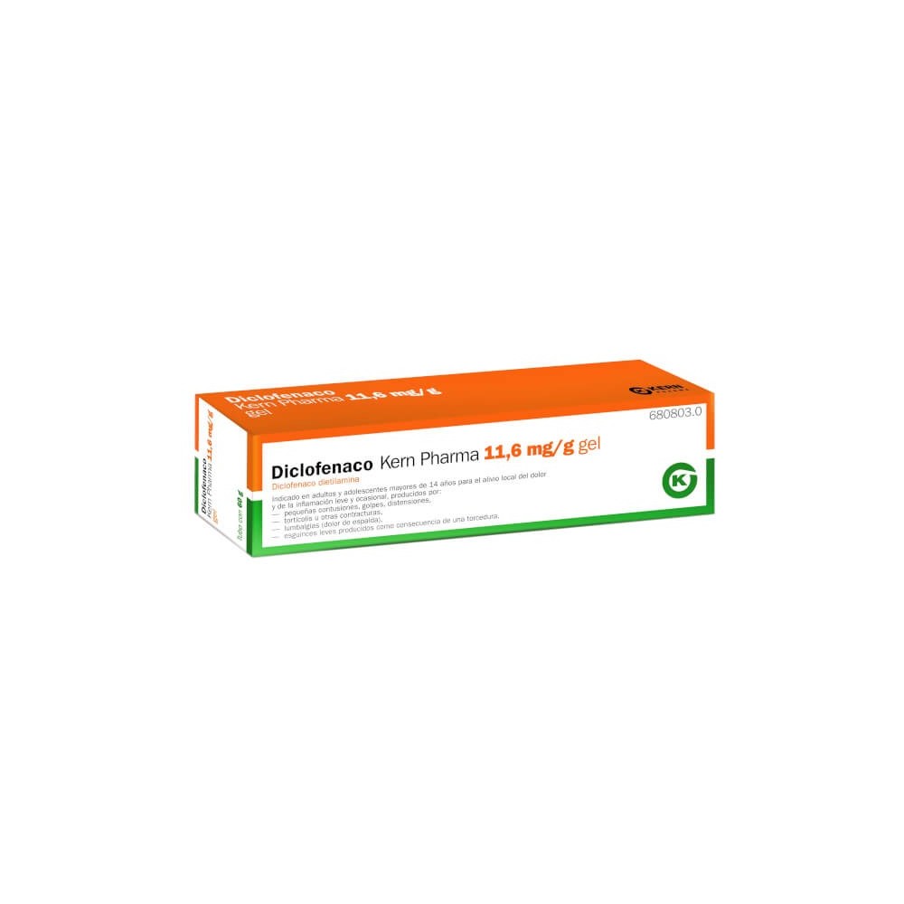 DICLOFENACO KERN PHARMA 11,6 MG/G GEL, 1 TUBO DE 60G