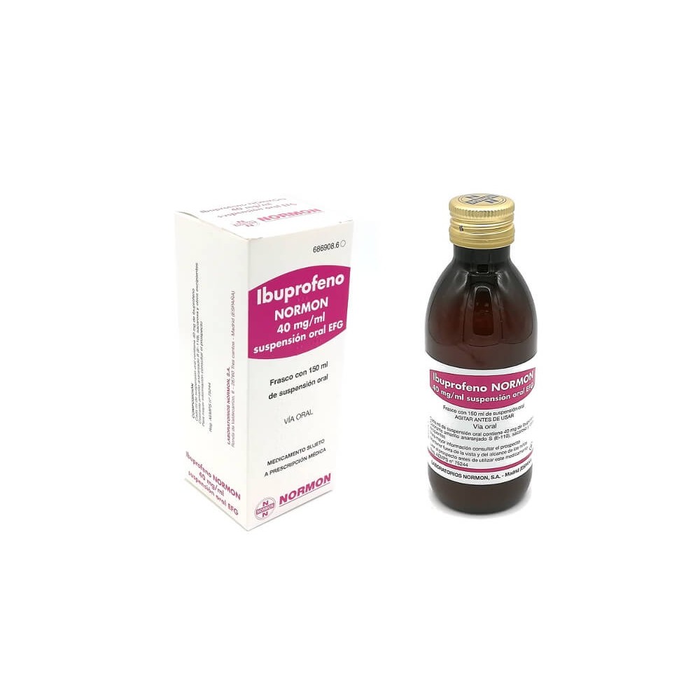 IBUPROFENO NORMON 40MG/ML SUSPENSION ORAL EFG, 1 FRASCO DE 150ML
