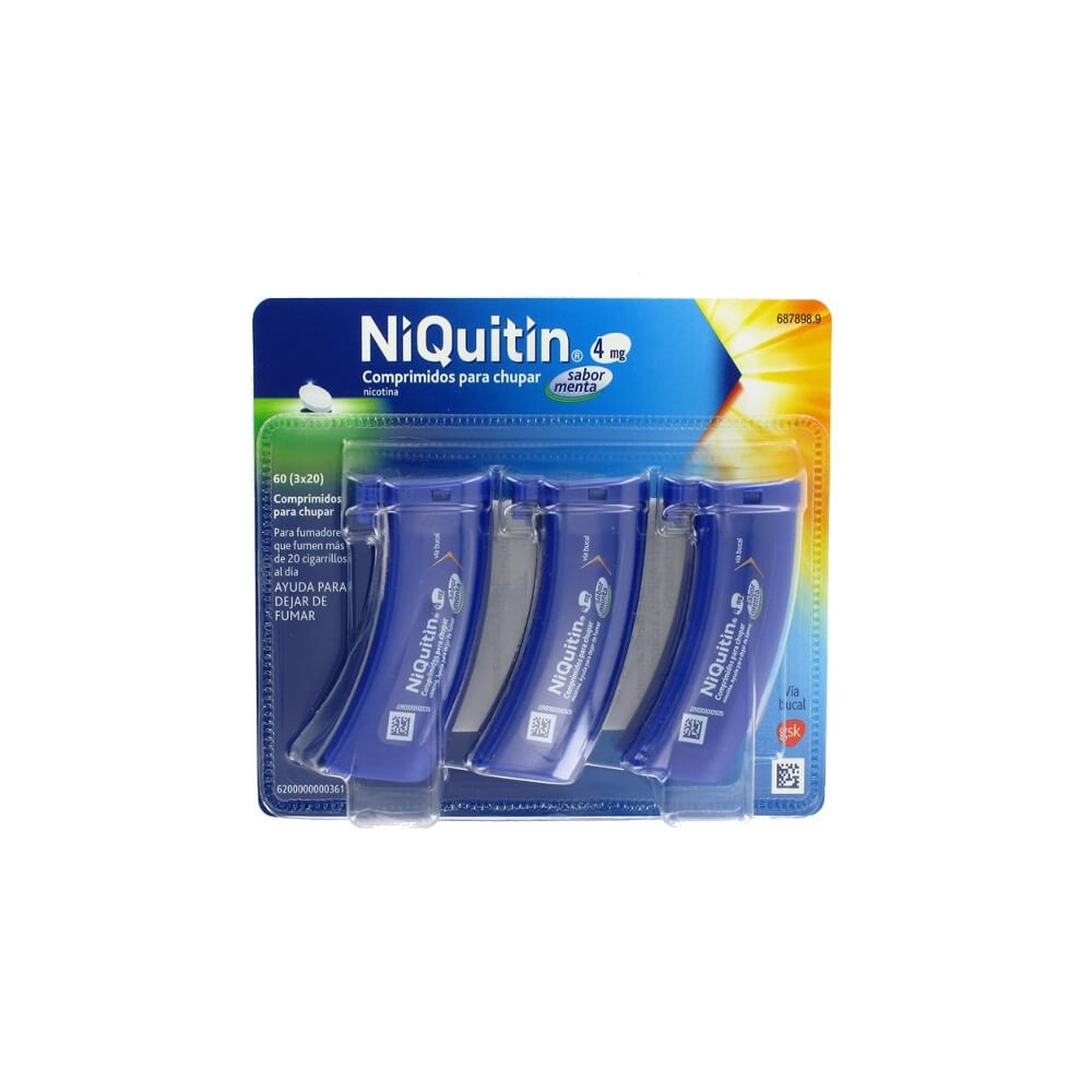 NIQUITIN 4MG, 60 COMPRIMIDOS PARA CHUPAR SABOR MENTA