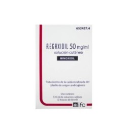 REGAXIDIL 50MG/ML SOLUCIÓN CUTÁNEA, 2 FRASCOS DE 60ML