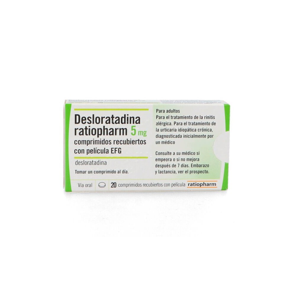 DESLORATADINA RATIOPHARM 5MG, 20 COMPRIMIDOS RECUBIERTOS CON PELICULA EFG