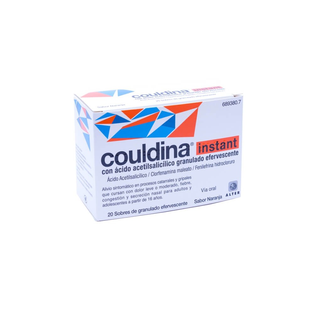 COULDINA INSTANT CON ÁCIDO ACETILSALICILICO GRANULADO EFERVESCENTE, 20 SOBRES