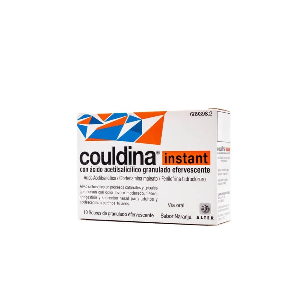 COULDINA INSTANT CON ÁCIDO ACETILSALICILICO GRANULADO EFERVESCENTE, 10 SOBRES