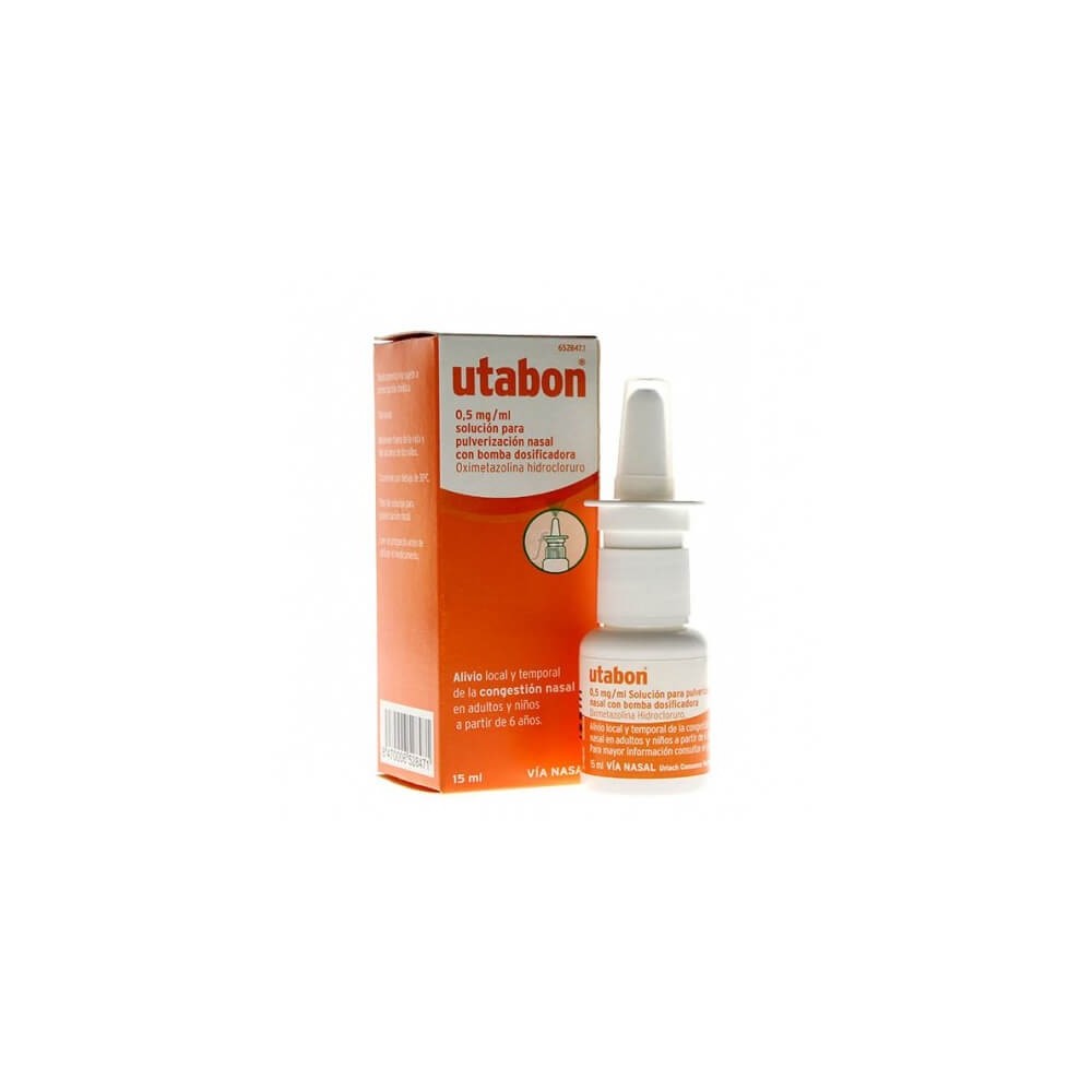 UTABON 0,5MG/ML SOLUCIÓN PARA PULVERIZACIÓN NASAL CON BOMBA DOSIFICADORA, 1 ENVASE PULVERIZADOR DE 15ML