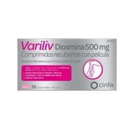 VARILIV DIOSMINA 500MG, 30 COMPRIMIDOS RECUBIERTOS CON PELÍCULA