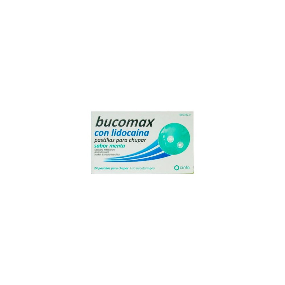 BUCOMAX LIDOCAINA 24 PASTILLAS PARA CHUPAR MENTA