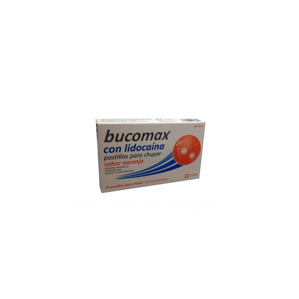 BUCOMAX LIDOCAINA 24 PASTILLAS PARA CHUPAR NARAN