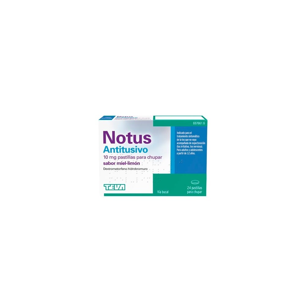 NOTUS ANTITUSIVO 10 MG PASTILLAS PARA CHUPAR SABOR MIEL - LIMON