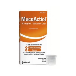 MUCOACTIOL 50 MG/ML SOLUCIÓN ORAL , 1 FRASCO DE 200 ML