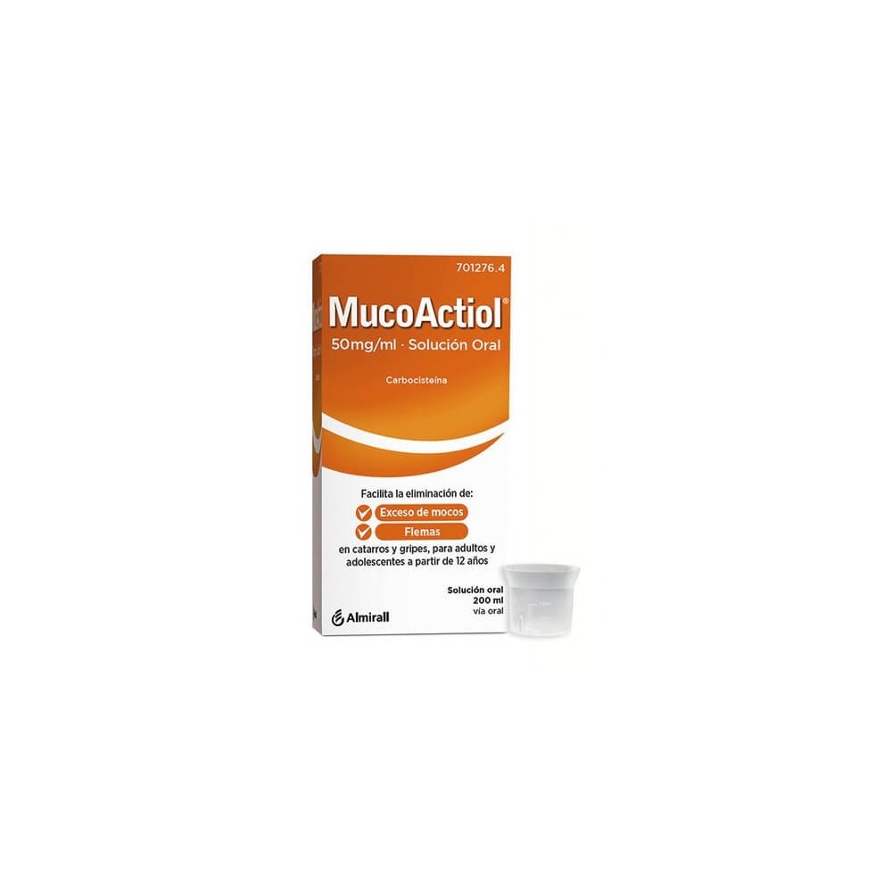 MUCOACTIOL 50 MG/ML SOLUCIÓN ORAL , 1 FRASCO DE 200 ML