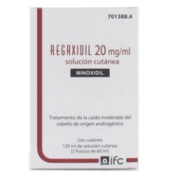 REGAXIDIL 20MG/ML SOLUCIÓN CUTÁNEA, 120ML (2 FRASCOS DE 60ML)