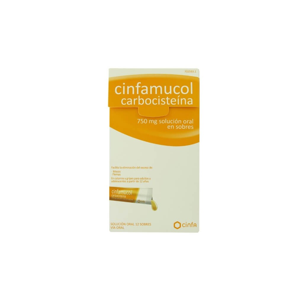 CINFAMUCOL CARBOCISTEINA 750 MG SOLUCIÓN ORAL - (12SOBRES)