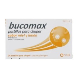 BUCOMAX 24 PASTILLAS PARA CHUPAR MIEL Y LIMON
