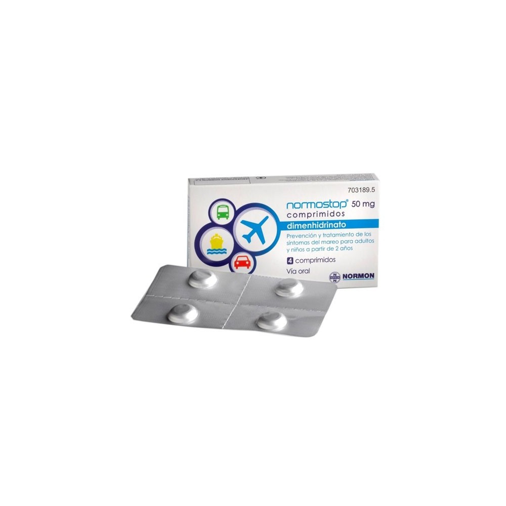 NORMOSTOP 50 MG 4 COMPRIMIDOS RECUBIERTOS (AL/AL)