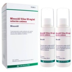 MINOXIDIL VIÑAS 50MG/ML SOLUCION CUTANEA , 2 FRASCOS DE 120ML