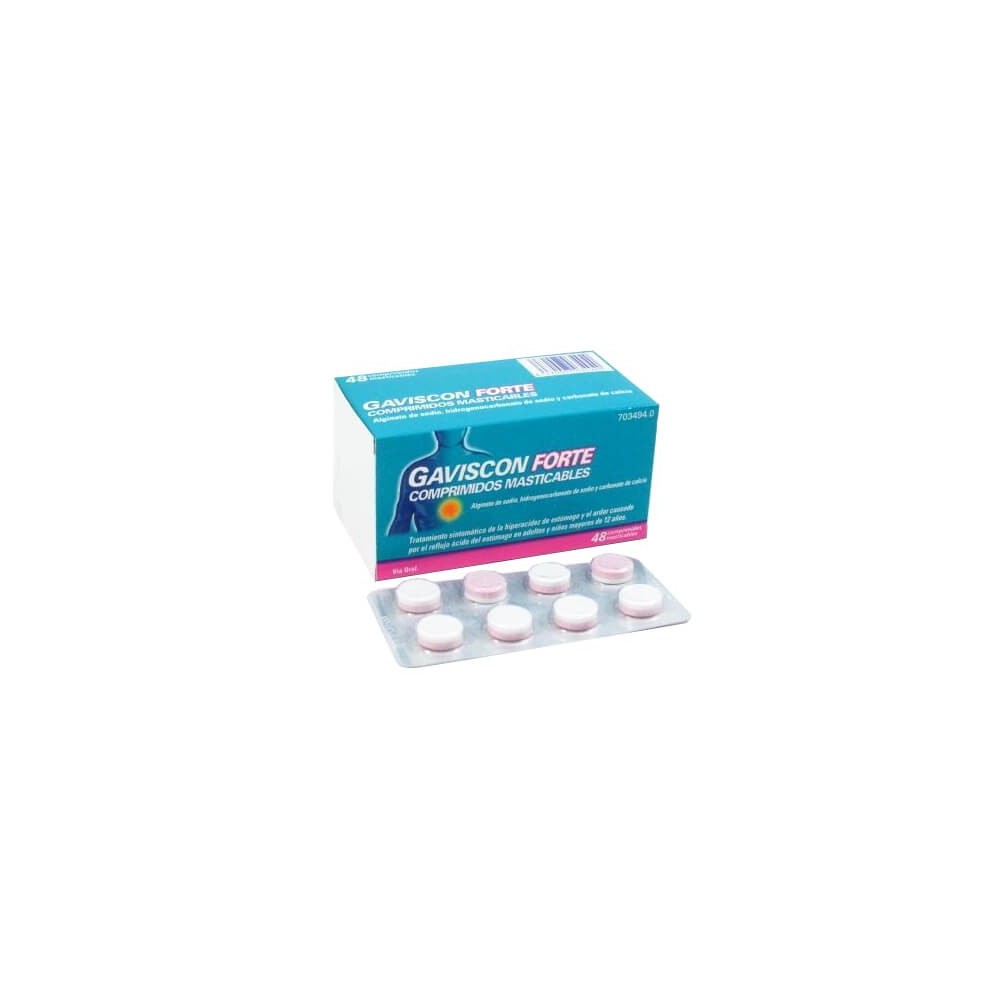 GAVISCON FORTE, 48 COMPRIMIDOS MASTICABLES