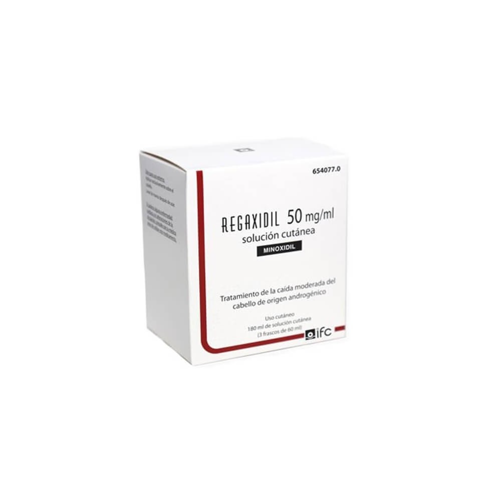 REGAXIDIL 50MG/ML SOLUCIÓN CUTÁNEA, 3 FRASCOS DE 60ML